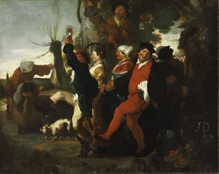 Hochzeitszug in einem Dorf